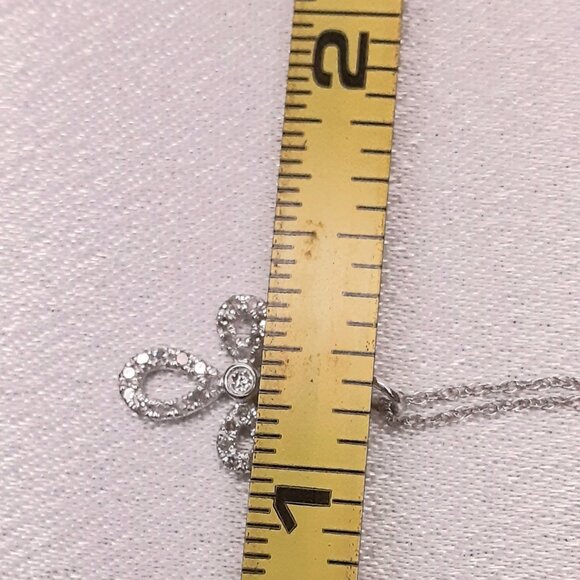 NEW 14kt White Gold and Diamond Cross Necklace - Picture 11 of 12